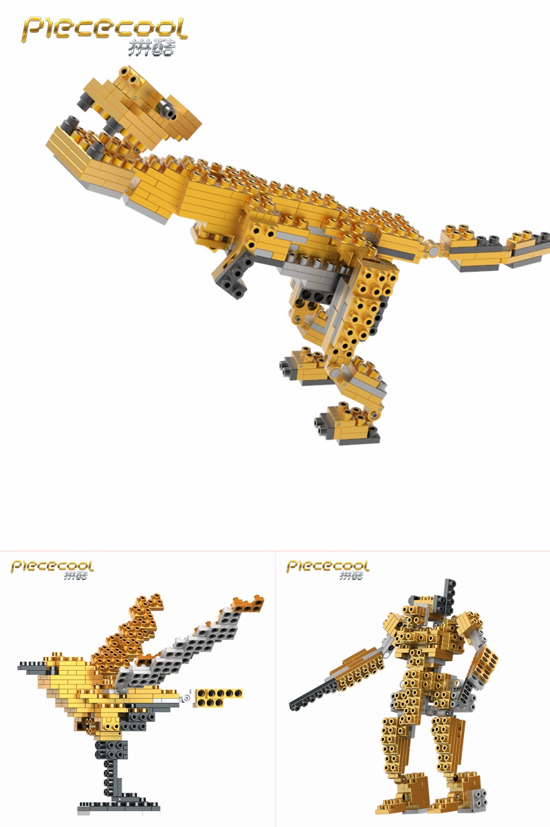 【368購物】Metomics 拼酷金屬小顆粒積木290pcs機器人恐龍鳥拼裝玩具成年益智立體多功能減壓玩具